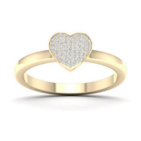 10K Yellow 0.12Ct D-Ladies Rings Heart