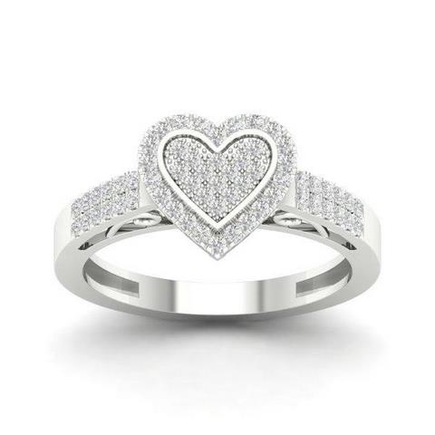 10K Yellow 0.30Ct D-Ladies Rings Heart