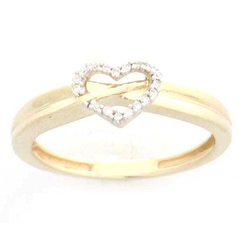 10K Yellow 0.05Ct D-Ladies Rings Heart