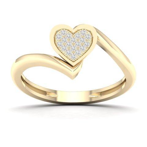 10K Yellow 0.06Ct D-Ladies Rings Heart