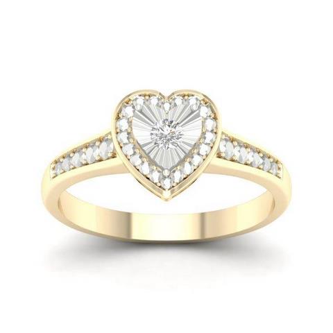 10K Yellow 0.08Ct D-Ladies Rings Heart