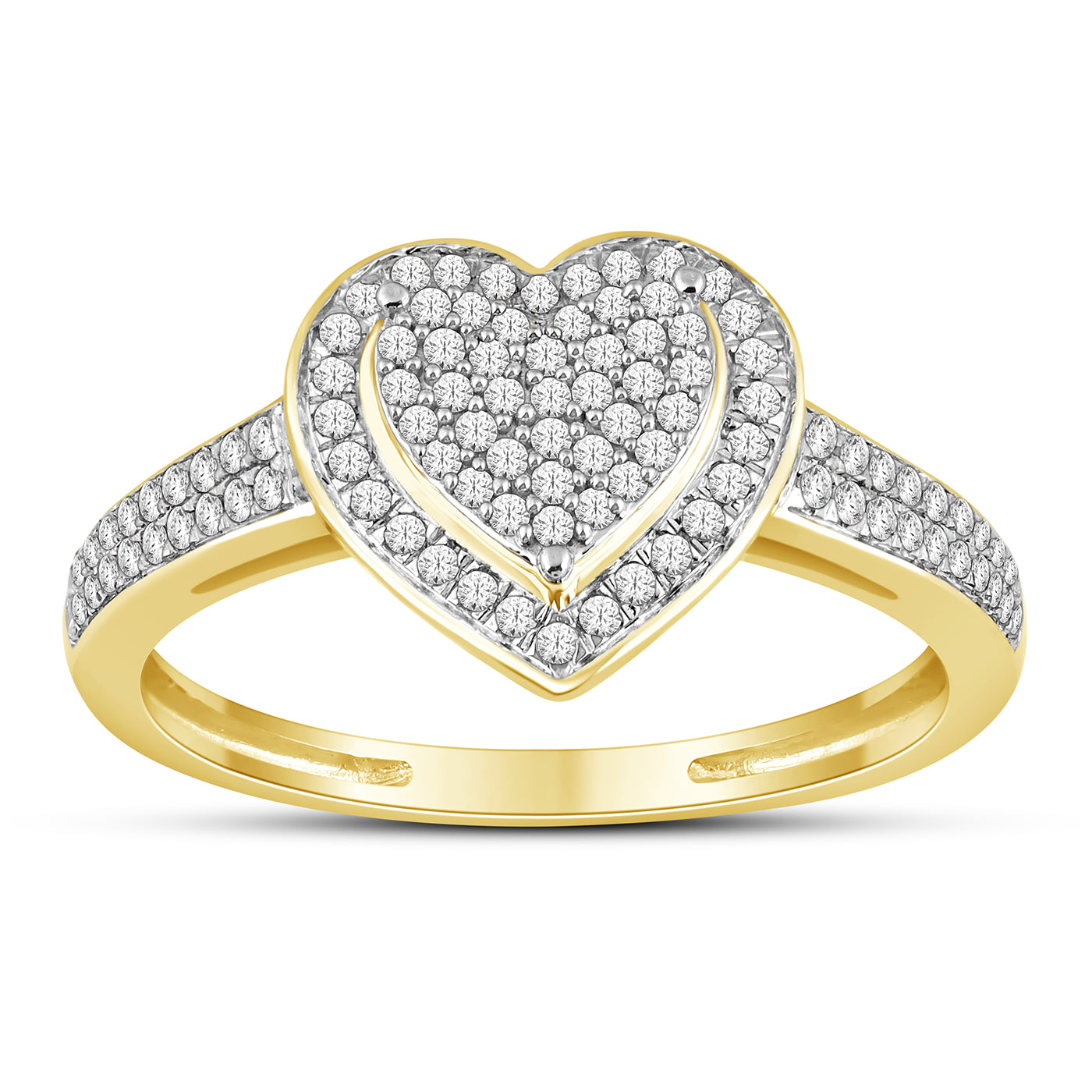 10K Yellow 0.33Ct D-Ladies Rings Heart