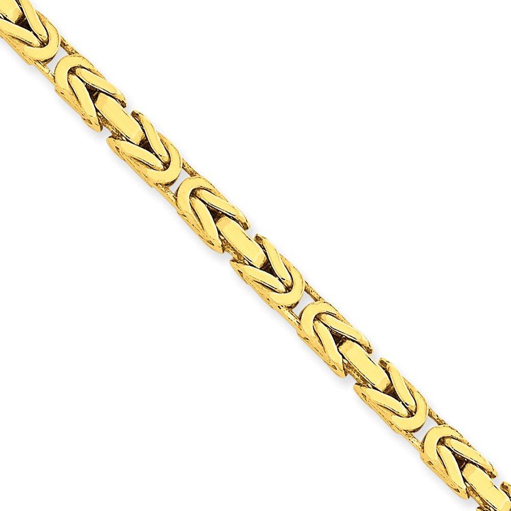 14K 8 inch 4mm Byzantine with Lobster Clasp Bracelet