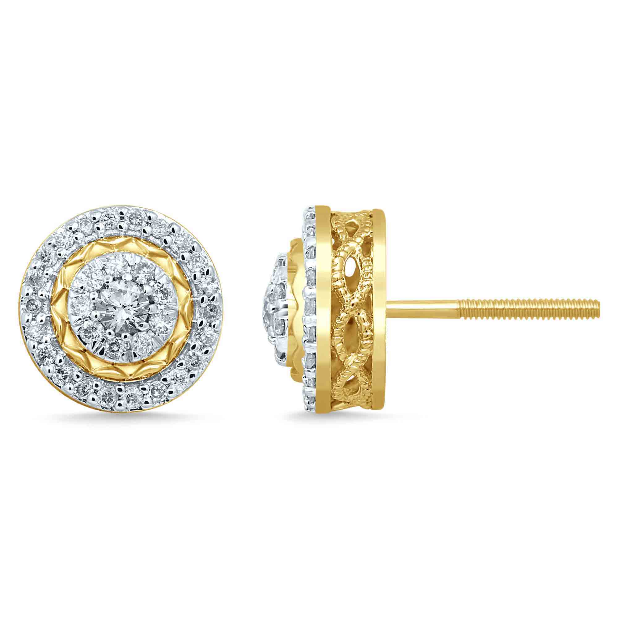 10K Yellow 0.47-0.50Ct D-Dark Earring