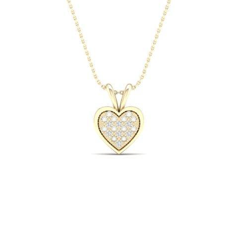 10K Yellow 0.02Ct D-Heart Charm