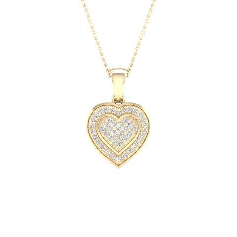 10K Yellow 0.15Ct D-Heart Charm