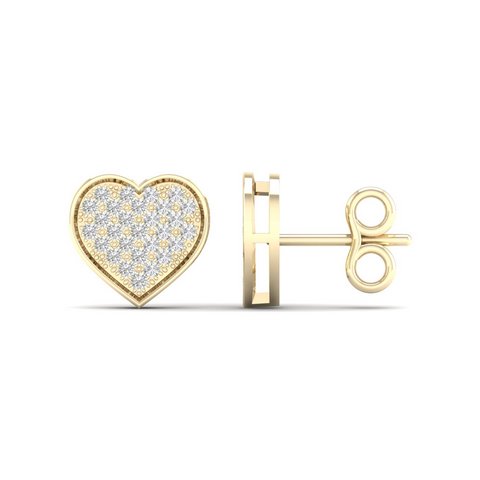 10K Yellowspl Price  0.15Ct D-Heart Earrings