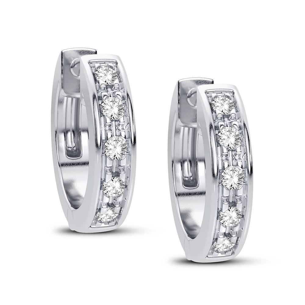 10K White Gold Dazzling 0.05Ct Diamond Earring