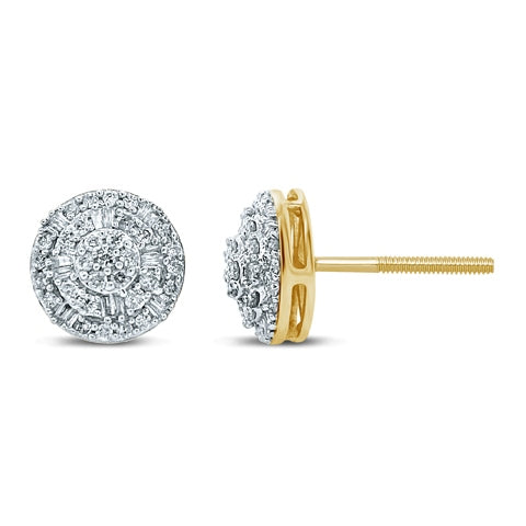 10K Yellow 0.74-0.80Ct D-Baguette Earrings