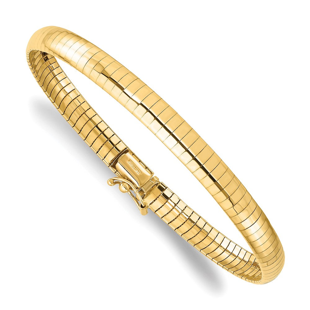 14K 6mm Domed 7in. Omega Bracelet