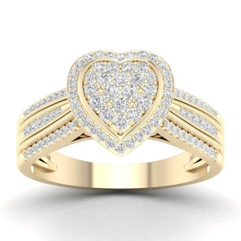 10K Yellow 0.50Ct D-Ladies Rings Heart