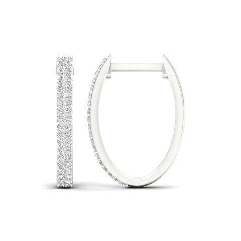 10K White 0.25Ct D-Earring Hoops