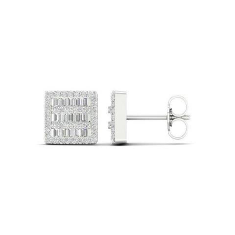 10K Whitespl Price:  0.50Ct D-Baguette Earrings