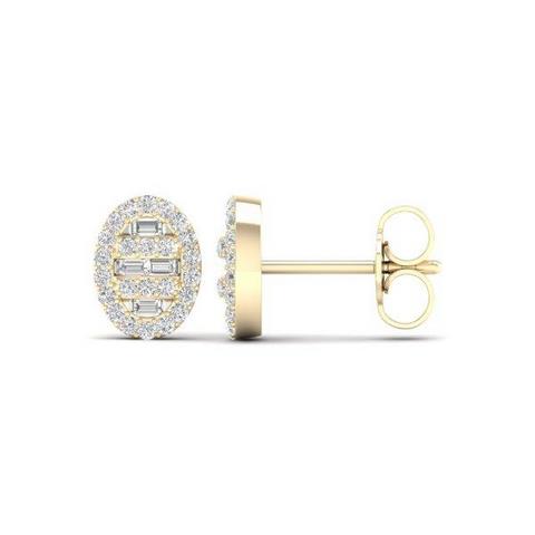 10K Yellowspl Price  0.23-0.25Ct D-Baguette  Earrings Oval