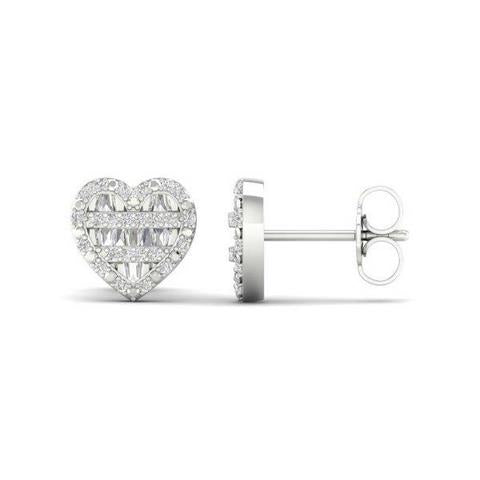 10K Whitespl Price  0.22Ct D-Baguette Earringsheart