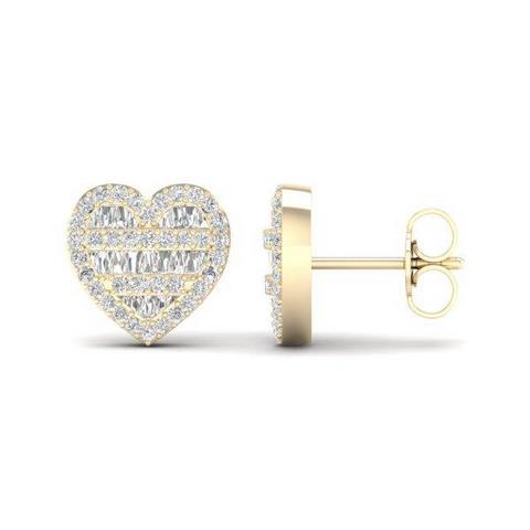 10K Yellowspl Price  0.42Ct D-Baguette Earrings Heart