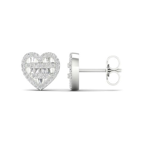 10K Yellowspl Price  0.33Ct D-Baguette Earrings Heart