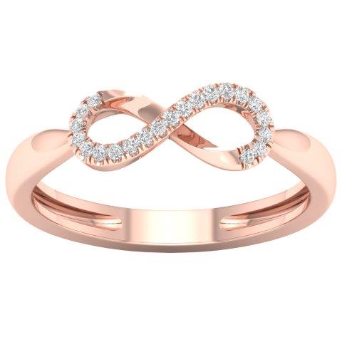 10K Pink 0.05Ct D-Ladies Rings