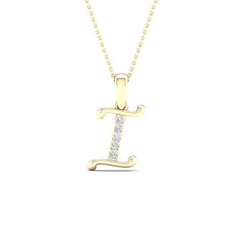 10K Yellow 0.04Ct D-Ladies Initial I