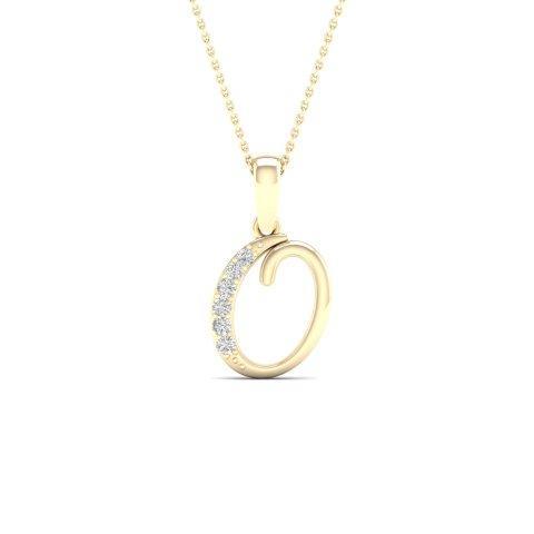 10K Yellow 0.04Ct D-Ladies Initial O