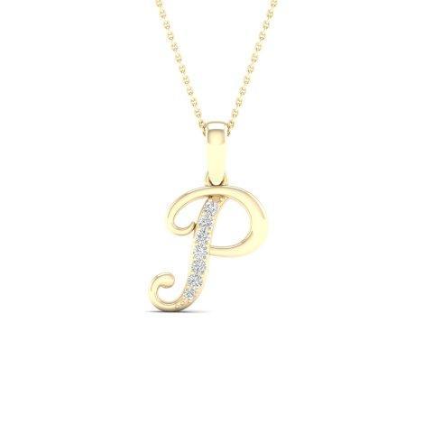 10K Yellow 0.04Ct D-Ladies Initial P