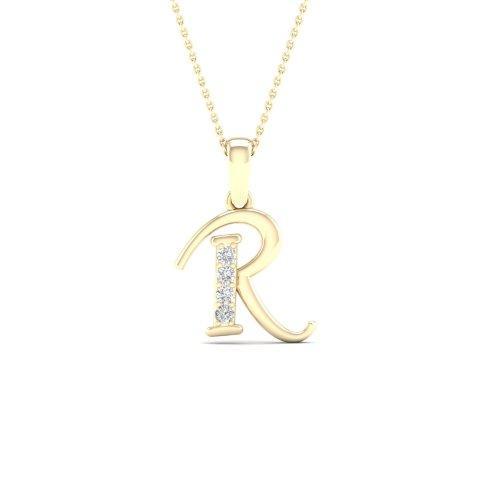 10K Yellow 0.04Ct D-Ladies Initial R