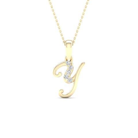 10K Yellow 0.04Ct D-Ladies Initial Y