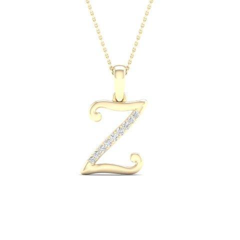 10K Yellow 0.04Ct D-Ladies Initial Z