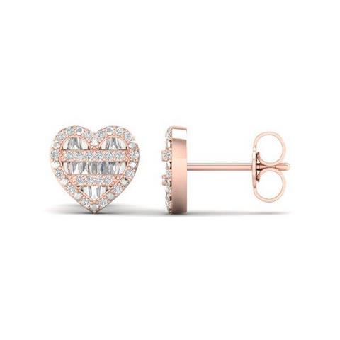 10K Pinkspl Price  0.25Ct D-Baguette Earrings Heart