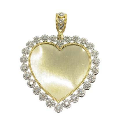 10K Yellow 1.77- 1.79 Ct D-Memory Pendants With Plate Heart