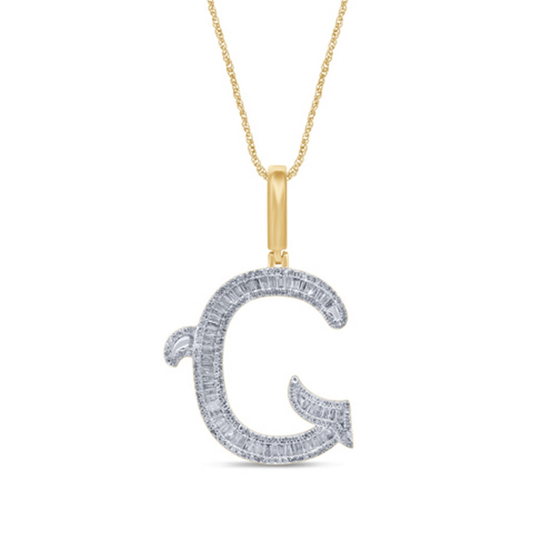 10K Yellow 0.68-0.72 Ct D-Tattoo Initial G Baguette