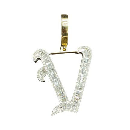 10K Yellow 0.53-0.68Ct D-Tattoo Initial V Baguettes