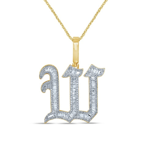 10K Yellow 1.06-1.11 Ct D-Tattoo Initial W Baguette