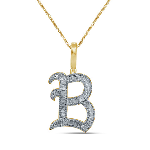 10K Yellow 0.85-0.89Ct D-Tattoo Initials B Baguettes