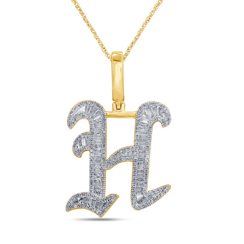 10K Yellow 0.82-0.92Ct D-Tattoo Initial H Baguettes