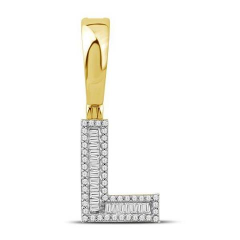 10K Yellow 0.30Ct D-Baguette Iinitial L