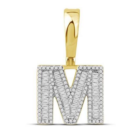 10K Yellow 0.66Ct D-Baguette Initial M