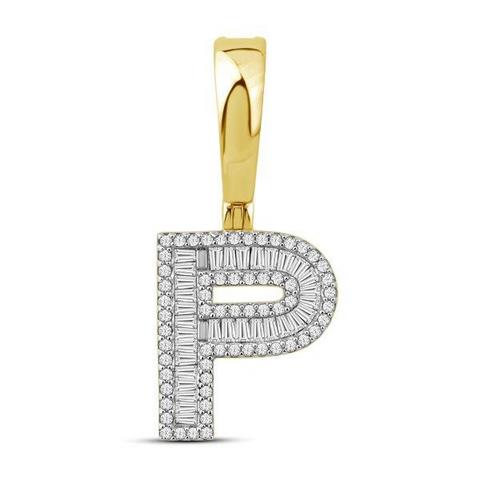 10K Yellow 0.43Ct D-Baguette Initial P