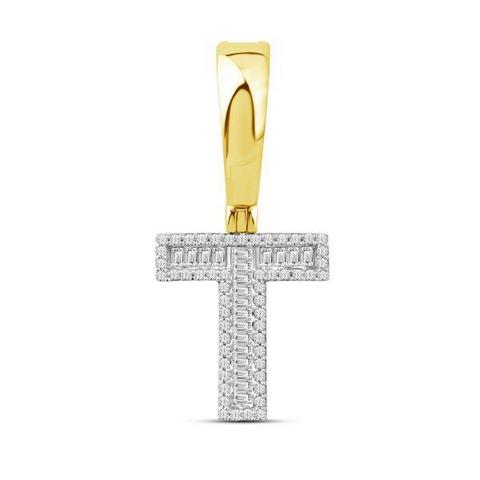 10K Yellow 0.34Ct D-Baguette Initial T