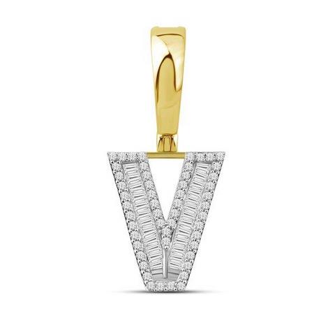 10K Yellow 0.33Ct D-Baguette  Initial V