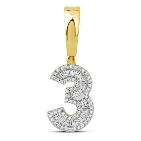 10K Yellow 0.37Ct D-Baguette Initial No.3