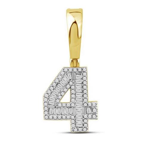 10K Yellow 0.40Ct D-Baguette Initial No.4