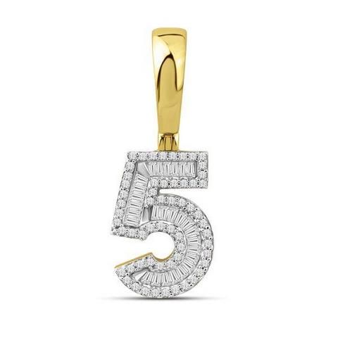 10K Yellow 0.38-0.40Ct D-Baguette Initial No. 5