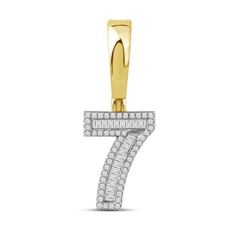 10K Yellow 0.30Ct D-Baguette Initial No.7