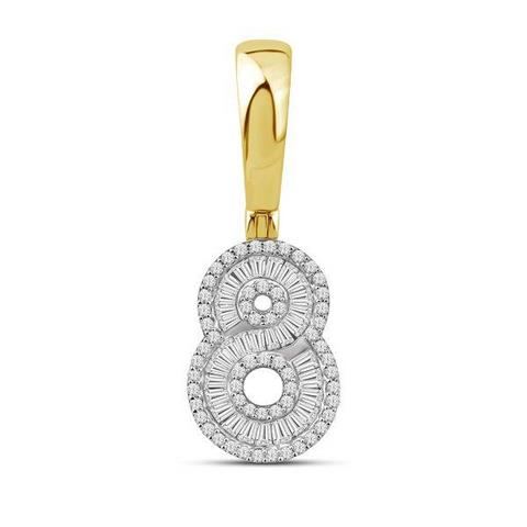 10K Yellow 0.45Ct D-Baguette Initial No.8