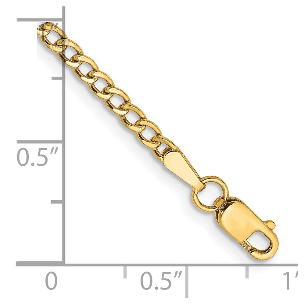 10k 2.5mm Semi-Solid Curb Link Chain