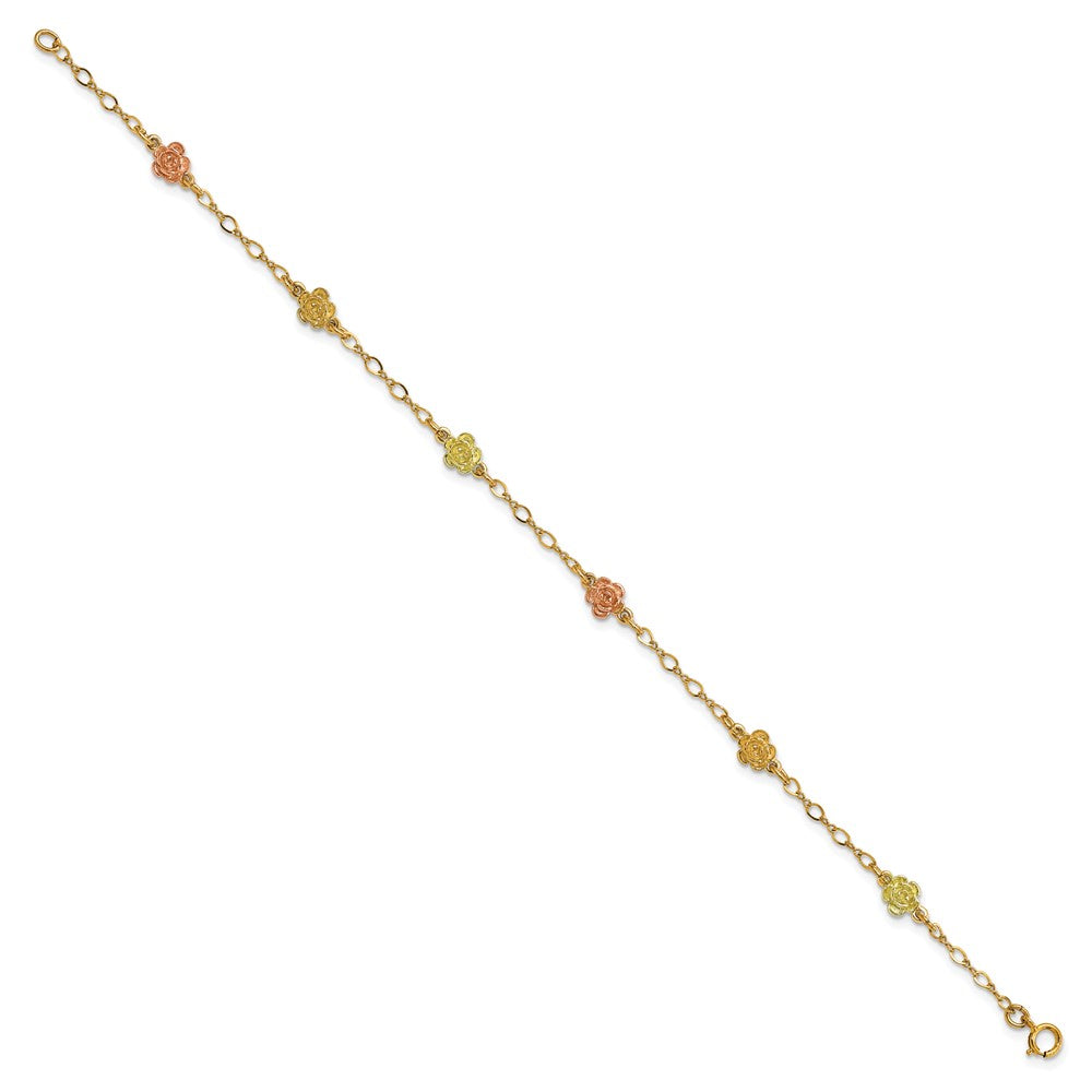 10k Tri-color Gold Black Hills Roses Bracelet