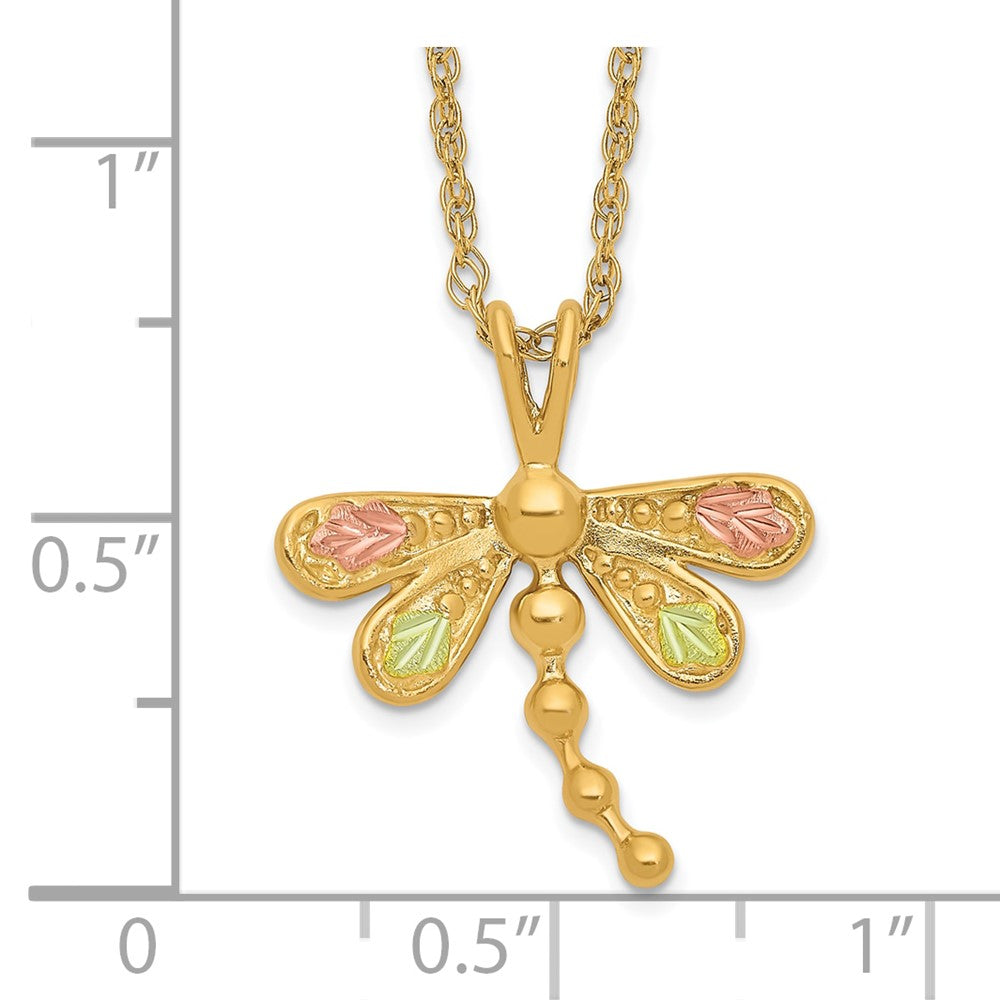 10k Tri-Color Black Hills Gold Dragonfly Necklace