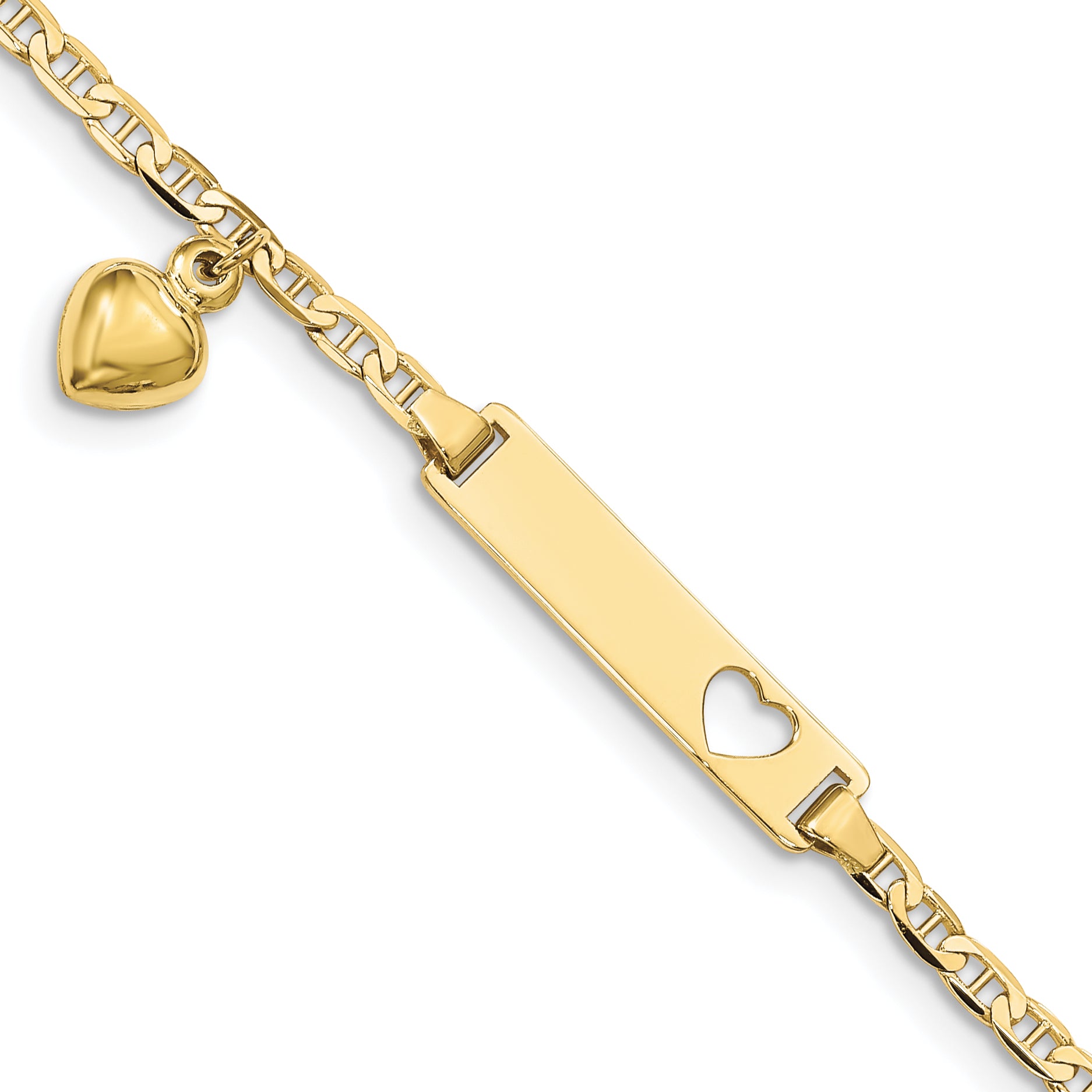 10k Flat Anchor Link ID Bracelet