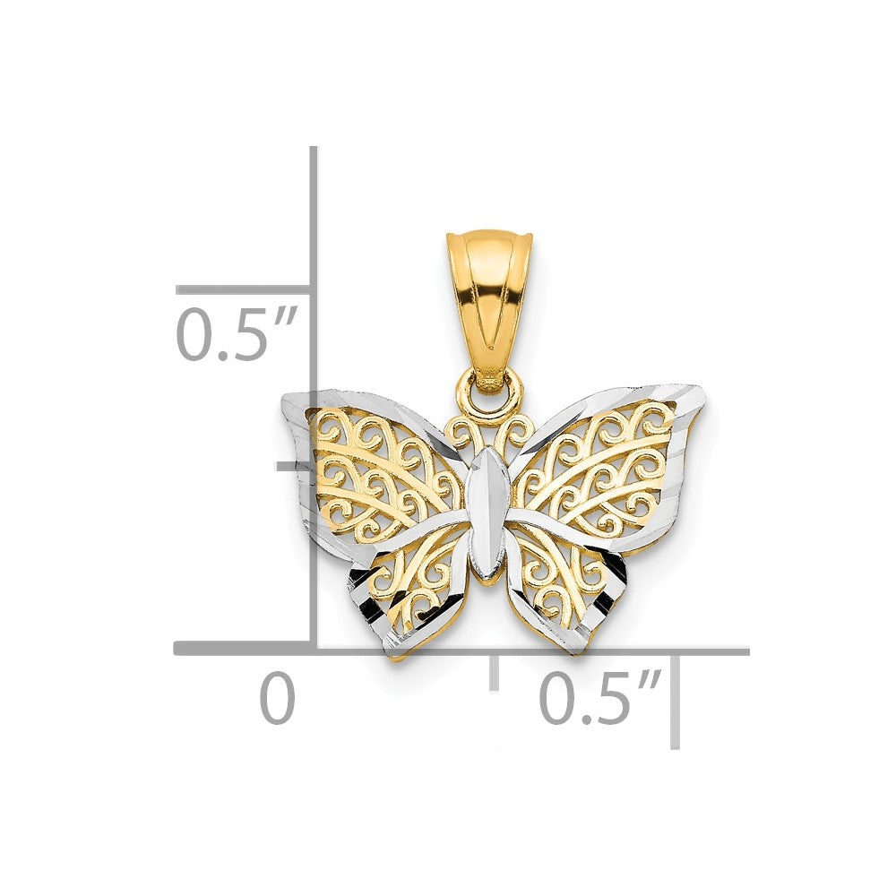 10K w/Rhodium Butterfly Charm